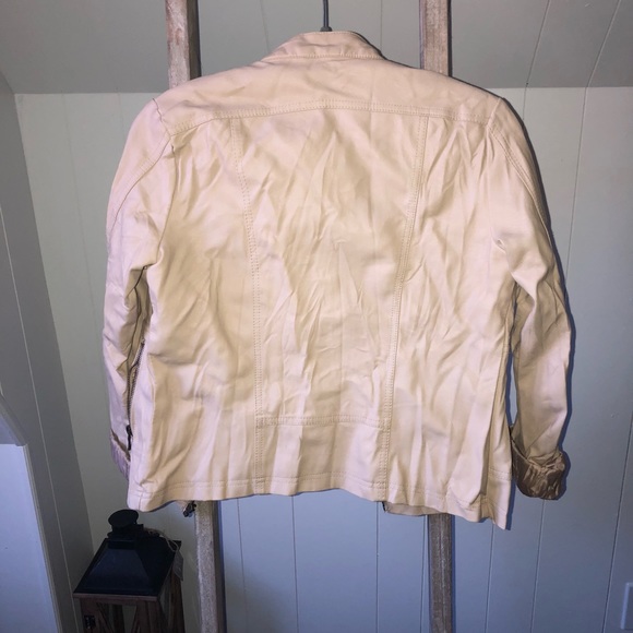 Beige faux leather jacket - Picture 3 of 4